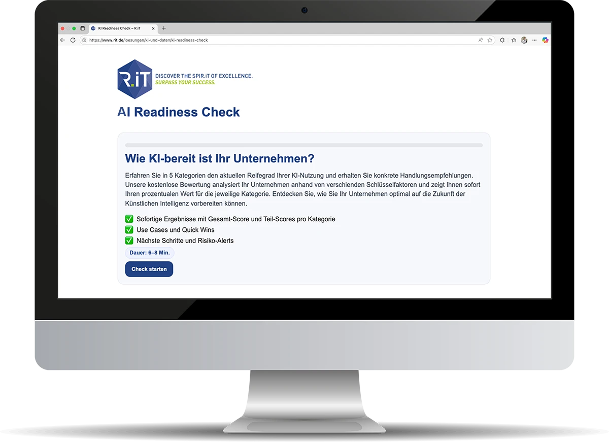 AI Readiness Check - jetzt Ihren aktuellen Reifegrad ermitteln