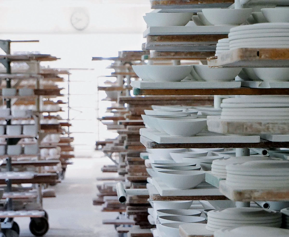 Blick in ein Produktionslager für hochwertiges Porzellan unseres Kunden Dibbern